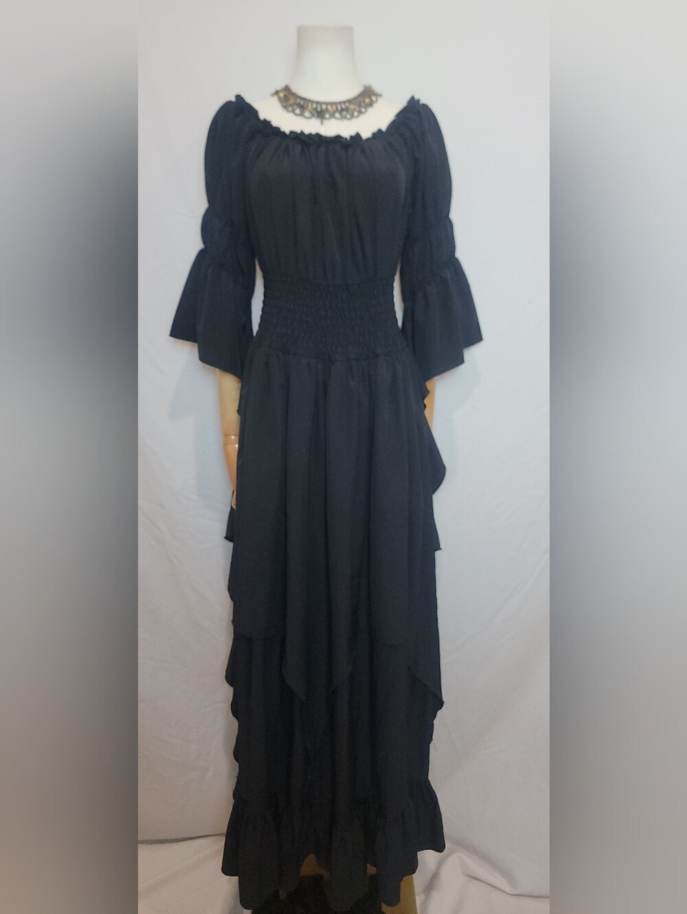 Gothic Medieval Renaissance Witch Dress Black